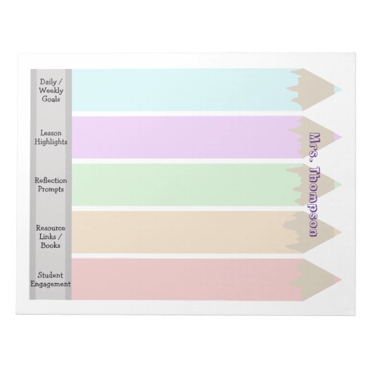 Pencilsパーソナライズされた先生のメモ帳 ノートパッド (正面)