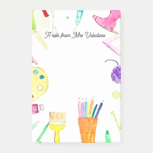 Pencils School Waterカラー先生からのメモ ポストイット (正面)