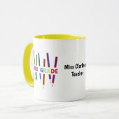Pencils Third Gradeカスタマイズ可能な先生マグカップ マグカップ (正面左)