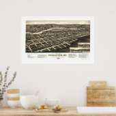 Pendleton, ORパノラママップ – 1884 ポスター (キッチン)