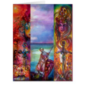 PENDRAGON中世の騎士、夕日の湖、ファンタジー (正面)