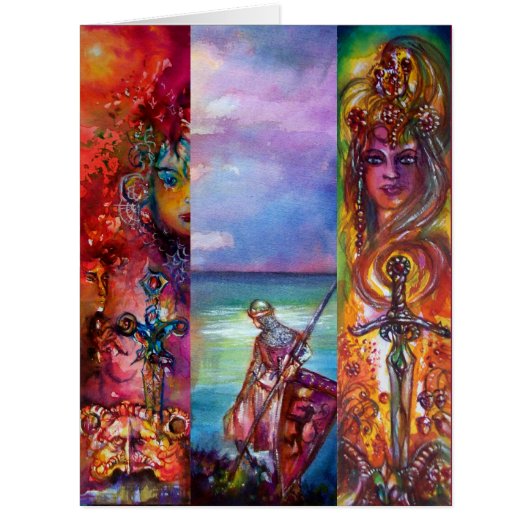 PENDRAGON中世の騎士、夕日の湖、ファンタジー (正面)