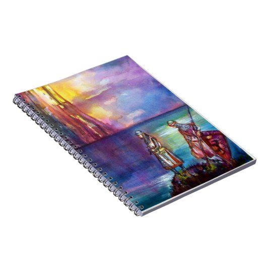 PENDRAGON中世の騎士、夕日の湖、ファンタジー ノートブック (右側)