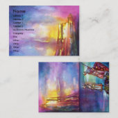 PENDRAGON中世の騎士、夕日の湖、ファンタジー 名刺 (正面/裏面)