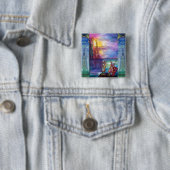 PENDRAGON中世の騎士、夕日の湖、ファンタジー 缶バッジ (インサイチュ)