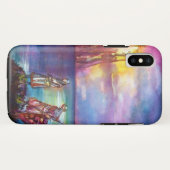 PENDRAGON中世の騎士、夕日の湖、ファンタジー Case-Mate iPhoneケース (裏面(横))