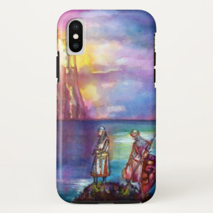 PENDRAGON中世の騎士、夕日の湖、ファンタジー iPhone XSケース