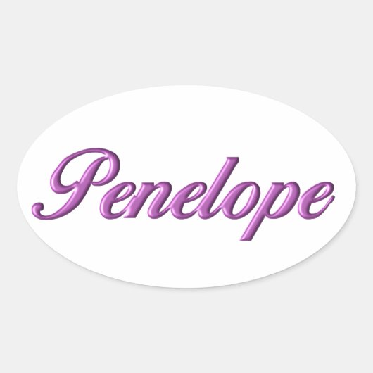 Penelopeのステッカー名 楕円形シール (正面)