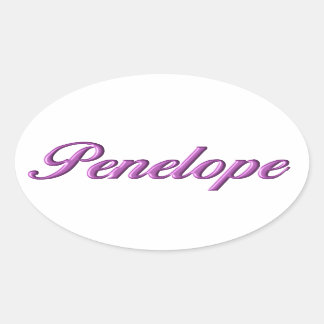 Penelopeのステッカー名 楕円形シール