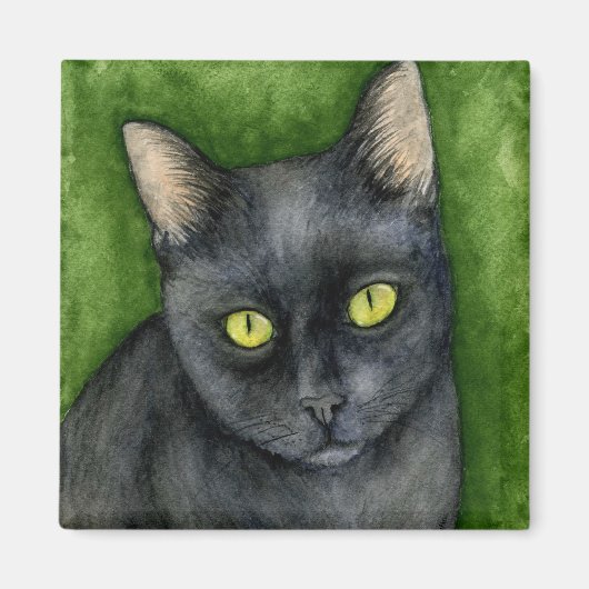 Penelope – ラッキーブラックキャットマグネット マグネット (正面)