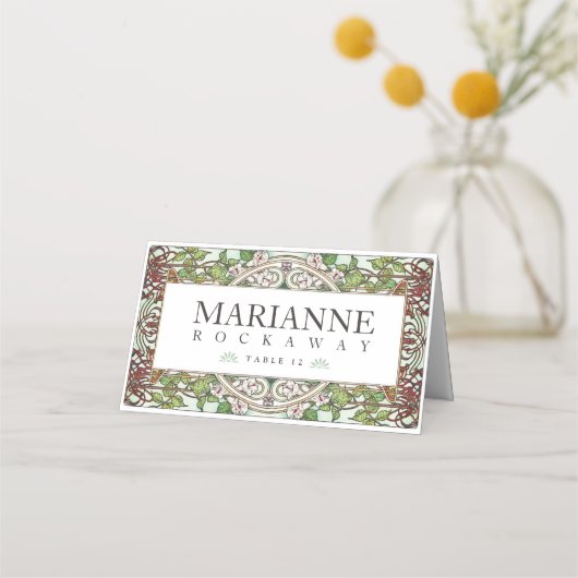 PENELOPE 01 A – の結婚座席表-アールヌーボー プレイスカード (正面)