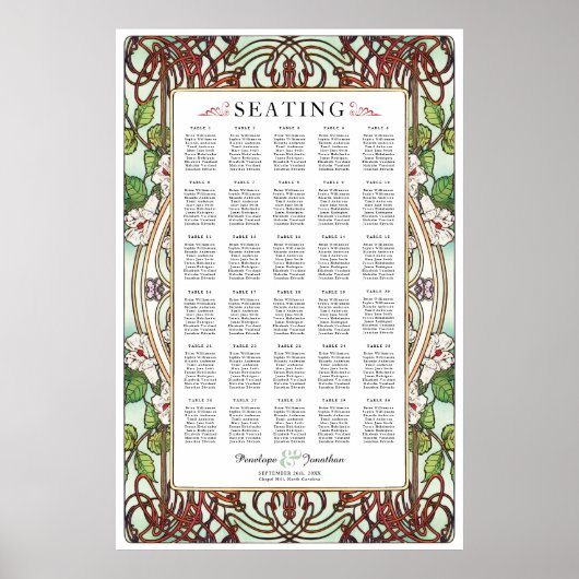 PENELOPE 01 A – の結婚座席表 – 大 ポスター (正面)