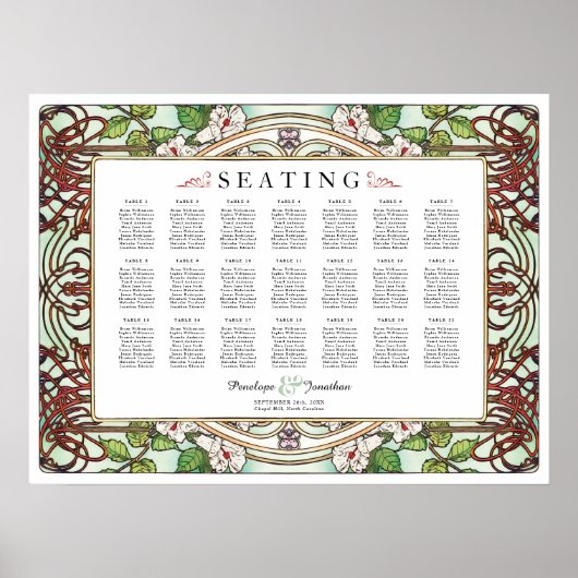 PENELOPE 01 A -結婚の座席表 – 中 ポスター (正面)