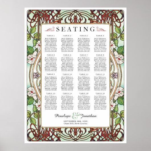 PENELOPE 01 A -結婚の座席表 – 中 ポスター (正面)