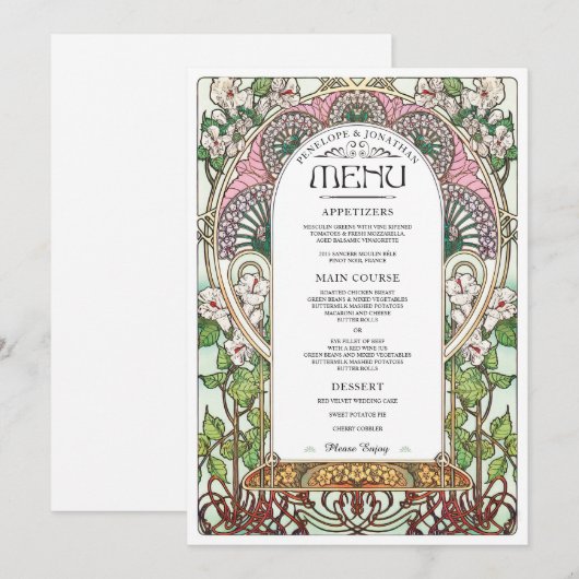 PENELOPE 01 A -'結婚s Food Menu 2 メニュー (正面/裏面)