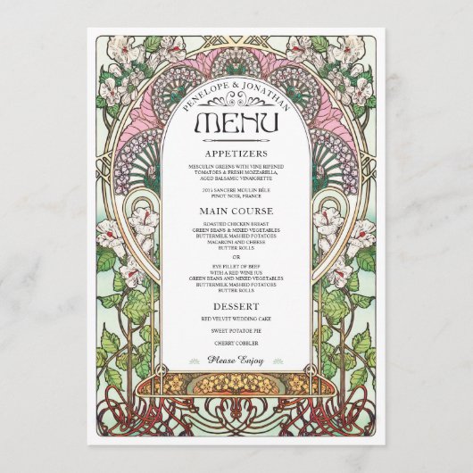 PENELOPE 01 A -'結婚s Food Menu 2 メニュー (正面)