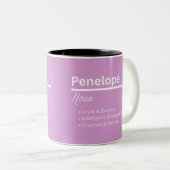 Penelope Girl Name Definition Mug | Personalized ツートーンマグカップ (正面右)