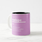 Penelope Girl Name Definition Mug | Personalized ツートーンマグカップ (正面左)