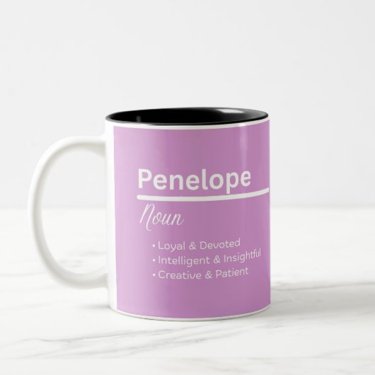 Penelope Girl Name Definition Mug | Personalized ツートーンマグカップ (左)