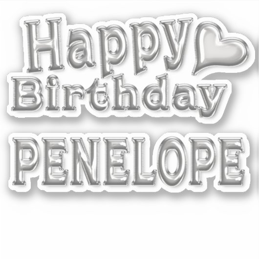 Penelope Happy Birthday silver Aufkleber Sticker シール (正面)