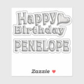 Penelope Happy Birthday silver Aufkleber Sticker シール (シート)