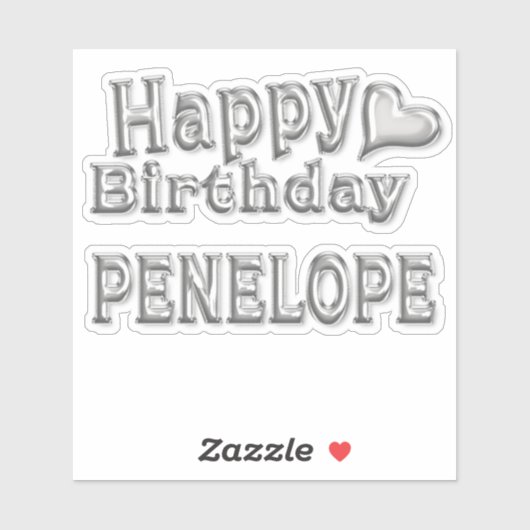 Penelope Happy Birthday silver Aufkleber Sticker シール (シート)