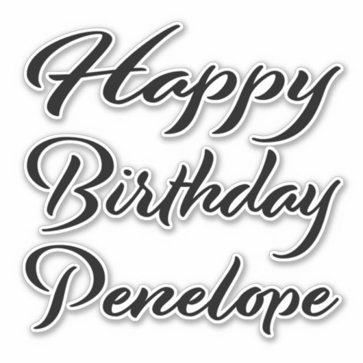 Penelope Name Vorname black Sticker Geburtstag シール (正面)