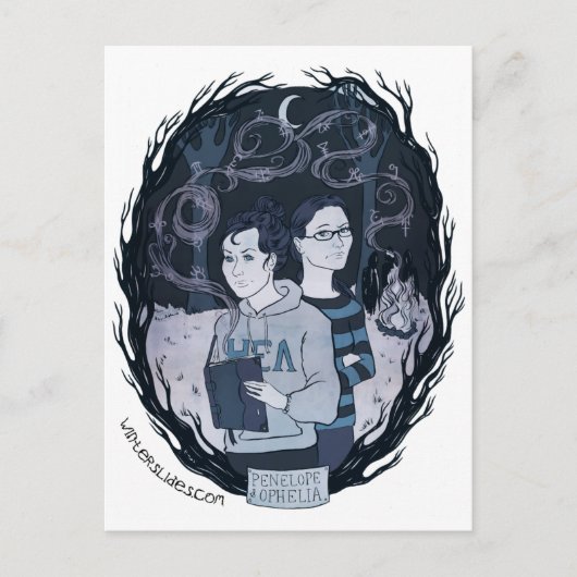 「Penelope & Ophelia」ポストカード – Winter Slides ポストカード (正面)