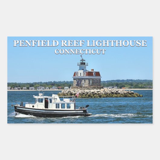 Penfield Reef Light house, Connecticut Stickers 長方形シール (正面)