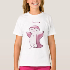 Pengu Happy Penguin (DustyRose)キッズTシャツ Tシャツ
