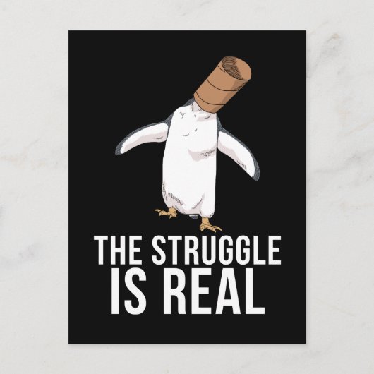 Penguinおもしろいギフト男性の戦い実在 ポストカード (正面)