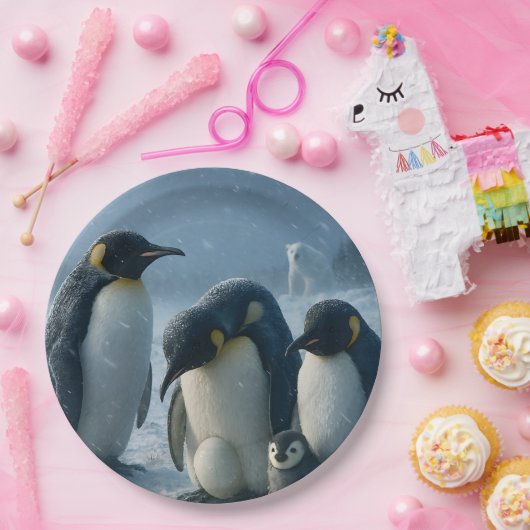 Penguin 22.9 cm round paper plate ペーパープレート (パーティー)