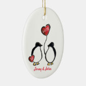 Penguin 30th pearl wedding anniversary セラミックオーナメント (右)