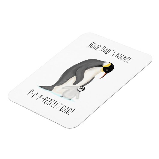 Penguin and chick 'perfect dad' magnet マグネット (左側)