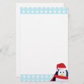 Penguin and Snowflakes 便箋 (正面/裏面)