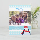Penguin and Snowflakes Custom Photo シーズンカード (スタンド正面)