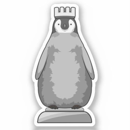 Penguin as Chess piece King シール (正面)