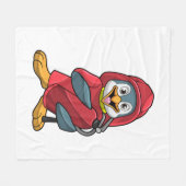 Penguin as Firefighter with Extinguisher フリースブランケット (正面(横))