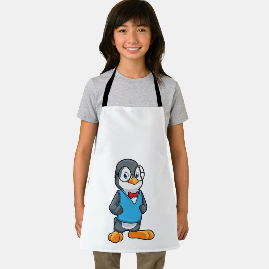 Penguin as Nerd with Glasses エプロン (インサイチュ)
