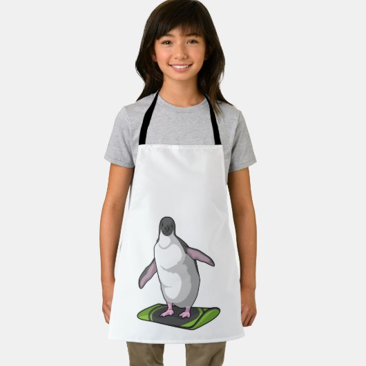 Penguin as Snowboarder with Snowboard エプロン (インサイチュ)