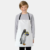 Penguin at Handball Sports エプロン (着用した状態)