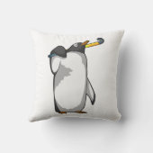 Penguin at Hockey with Hockey stick クッション (裏面)