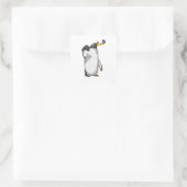 Penguin at Hockey with Hockey stick スクエアシール (バッグ)