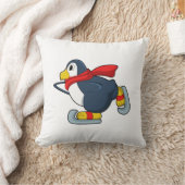 Penguin at Iceスケートで滑るwith Ice skates.PNG クッション (ブランケット)