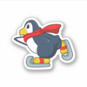 Penguin at Iceスケートで滑るwith Ice skates.PNG シール (正面)