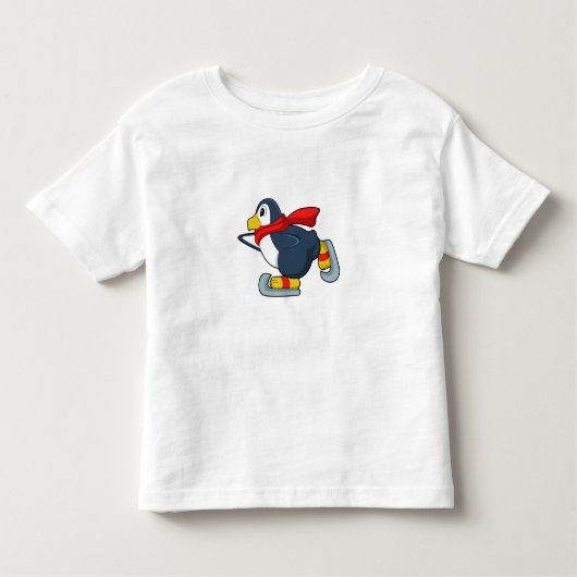 Penguin at Iceスケートで滑るwith Ice skates.PNG トドラーTシャツ (正面)