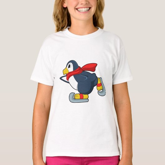 Penguin at Iceスケートで滑るwith Ice skates.PNG Tシャツ (正面)