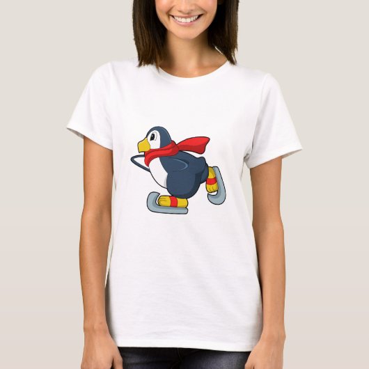 Penguin at Iceスケートで滑るwith Ice skates.PNG Tシャツ (正面)