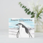 Penguin Awareness Day January 20 Winter ポストカード (スタンド正面)