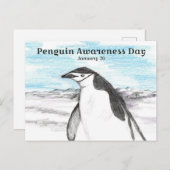Penguin Awareness Day January 20 Winter ポストカード (正面/裏面)